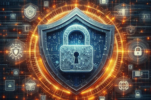 A pad lock sitting on a sheild with a golden auroa