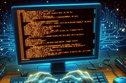 Image of a terminal with code